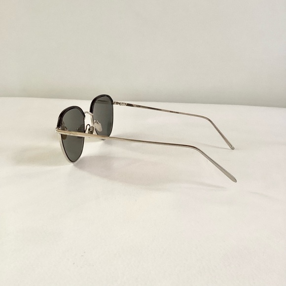 Linda Farrow Silver Mirror Aviator Sunglasses - Picture 5 of 7